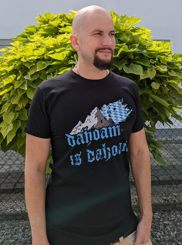 T-Shirt "dahoam is dahoam boarisch" Herren